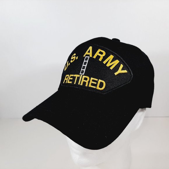 U.S. ARMY CW4 Retired Mens Baseball Cap Hat Black - Picture 2 of 4